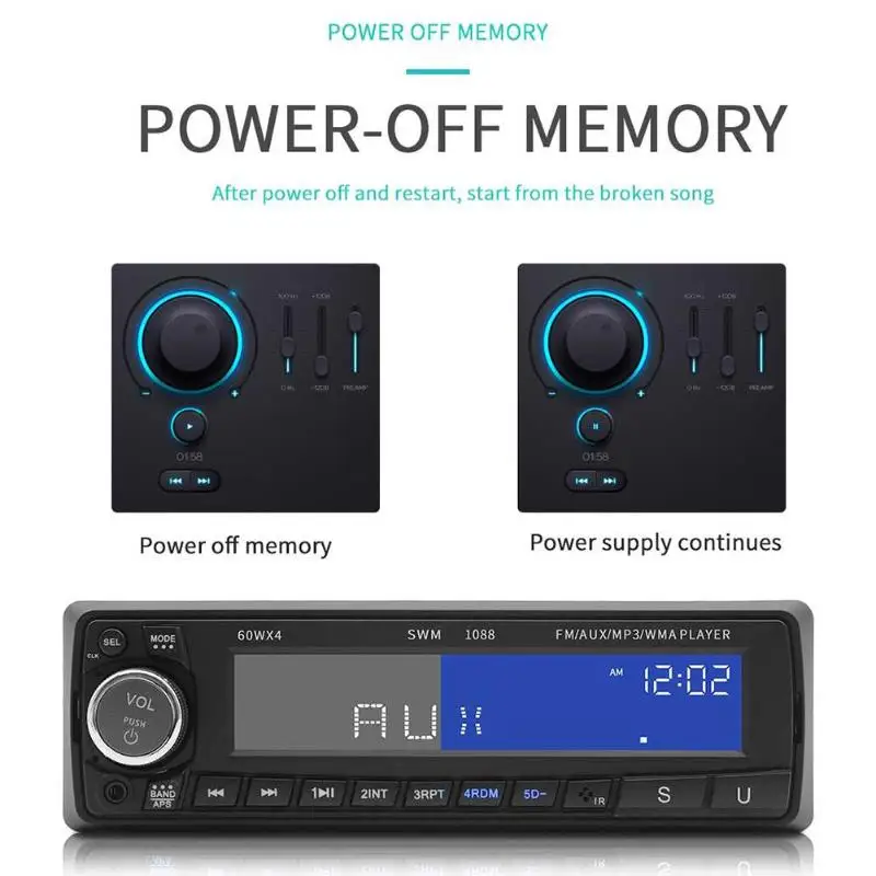 SWM 1088 1 Din автомобильный стерео MP3 CD плеер в тире ЖК, Радио Bluetooth U диск RCA AUX держатель для телефона с usb-разъемом автомобильный радиопульт дистанционного управления