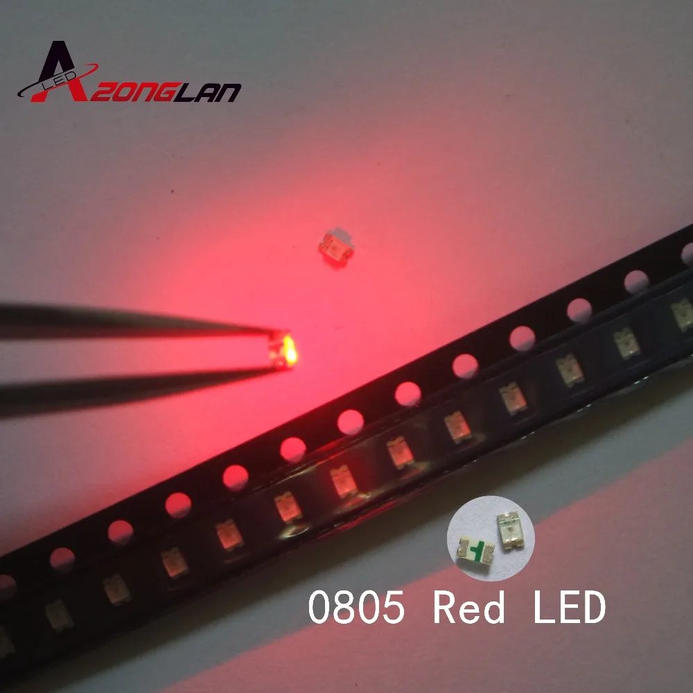 100 шт. светодиоды s SMD 0805 красные диоды СВЕТОДИОДНЫЙ 2 0*1 2*0 8 мм smd светодиодный