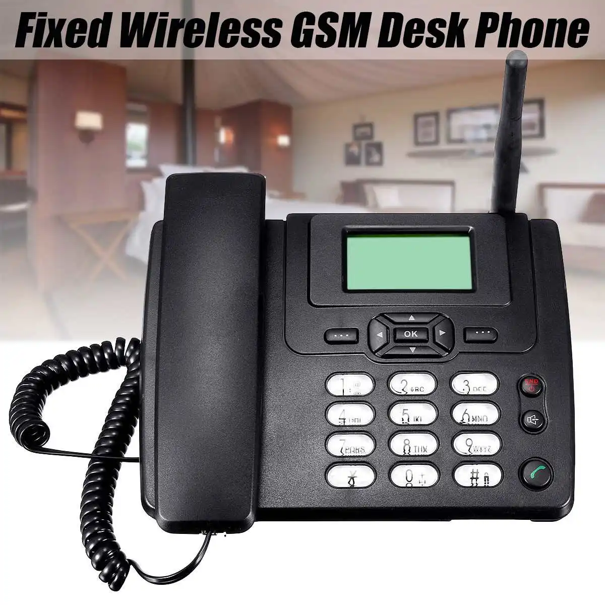 ЕС Plug Настольный беспроводной телефон GSM фиксированный телефон Поддержка sim-карты для дома, дома, колл-центра, офиса компании, отеля