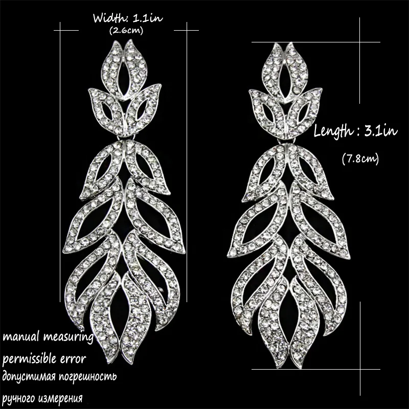 Черные серьги-подвески из серебра с пшеничным растением для женщин 2019 Стразы