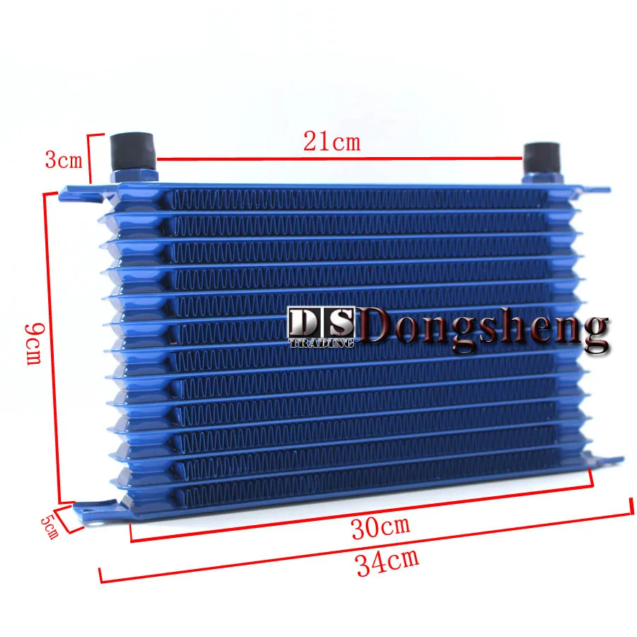 

UNIVERSAL 7 ROWS OIL COOLER+OIL FILTER SANDWICH ADAPTER BLUE + SS NYLON STAINLESS STEEL BRAIDED AN10 HOSE