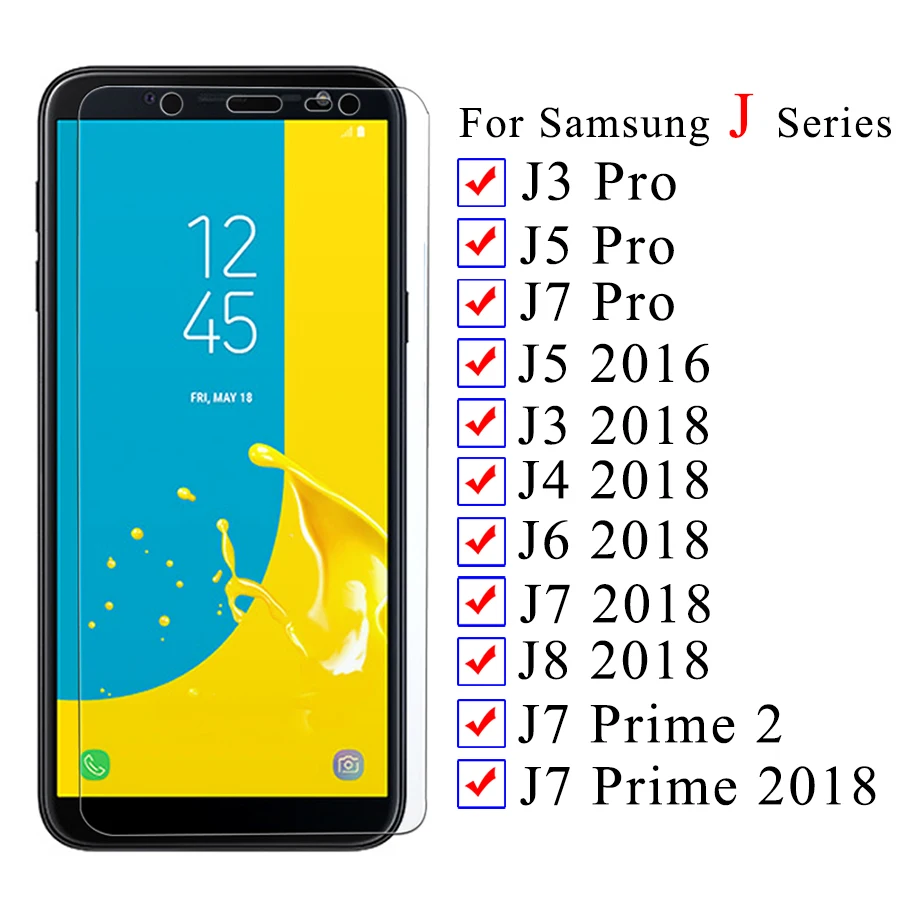 Защитное стекло закаленное для Samsung j3 j5 j7 pro j8 3 6 4 7 prime 2018 | Мобильные телефоны и