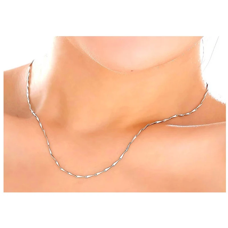 Цепочка с семенами дыни для женщин и мужчин короткая цепь серебристого цвета