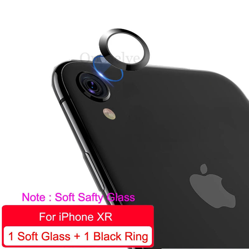 Glass A Black Ring Ультра закаленное стекло+ металлический задний объектив защитное кольцо для iPhone X Xs Max Xr IX 8 7 Plus прозрачная стеклянная пленка для iPhone X - Цвет: Glass A Black Ring