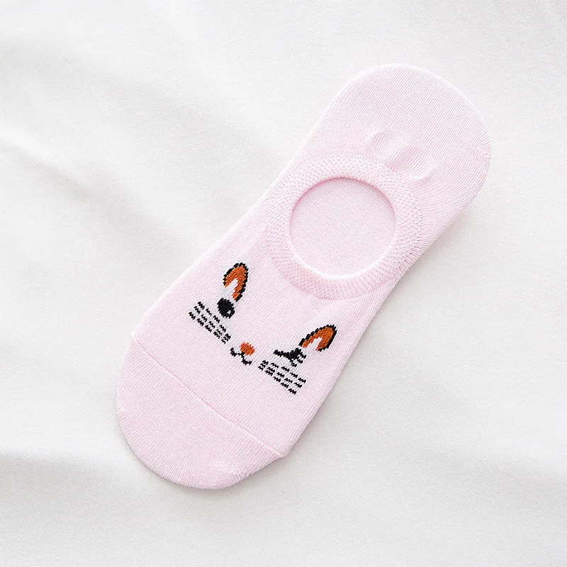 5 Pairs Women Sock Slippers Candy Color Socks Animals Cartoon Short Boat Breathable Casual Cute Girl Funny Calcetines | Женская одежда