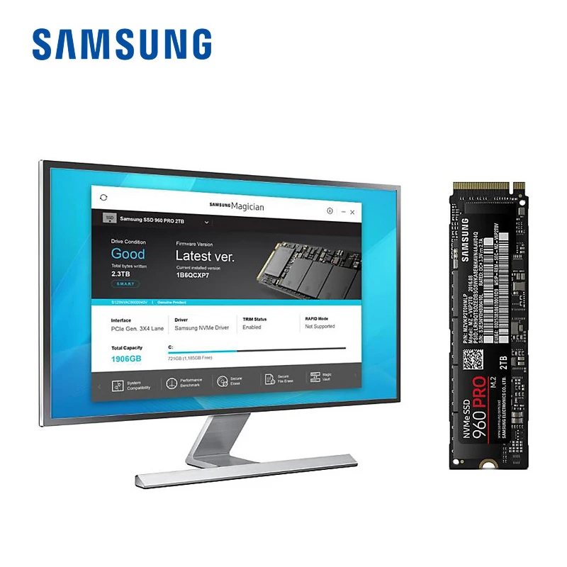 Твердотельный жесткий диск Samsung 960 PRO 512 ГБ M.2 SSD NVMe MZ-V6P512Z | Компьютеры и офис