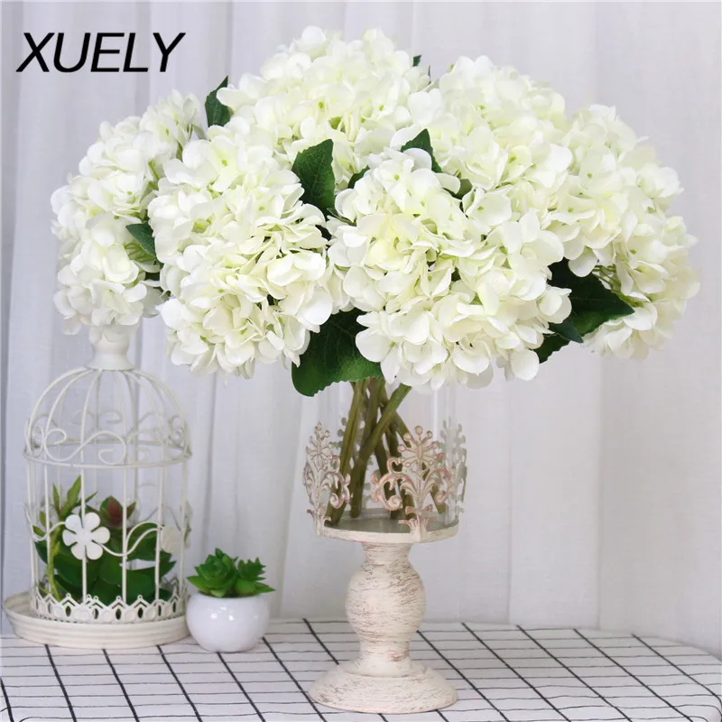 35cm Artificial flowers Silk hydrangea wedding Bride bouquet home new Year decoration accessories for vase flower arrangement | Дом и сад