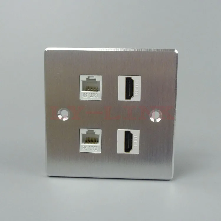 Алюминиевая настенная пластина с 2 X HDMI RJ45 и поддержкой DIY|wall plate|wall plate hdmihdmi wall |