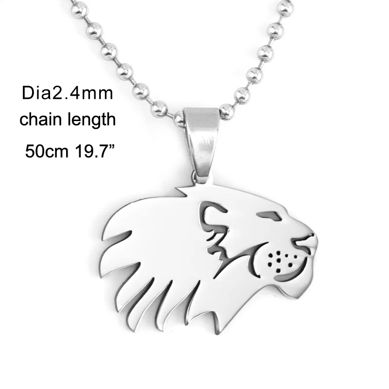 Risul decal lion head male Strong Lions Portrait Charms Diy necklace pendant mirror polish Stainless Steel wholesale 50pcs | Украшения и