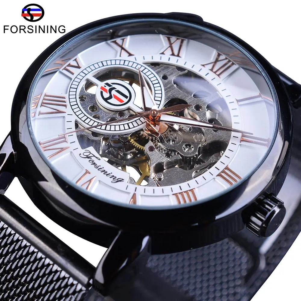 GMT1040-7 Тонкий чехол Winner, полностью золотой дизайн, Ретро стиль, ажурные часы, сетчатый ремешок, мужские механические часы, Лидирующий бренд, роскошные светящиеся стрелки - Цвет: GMT1040-7