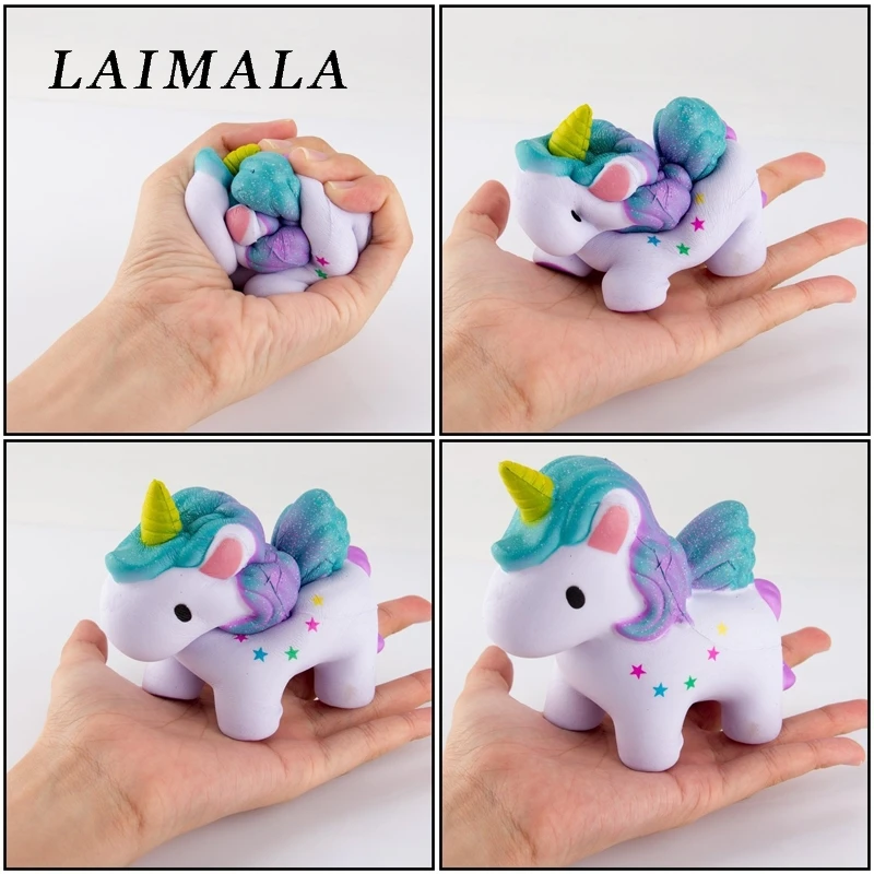 Радуга единороги супер замедлить рост Kawaii с рисунком подвеска хлеб торт игрушки