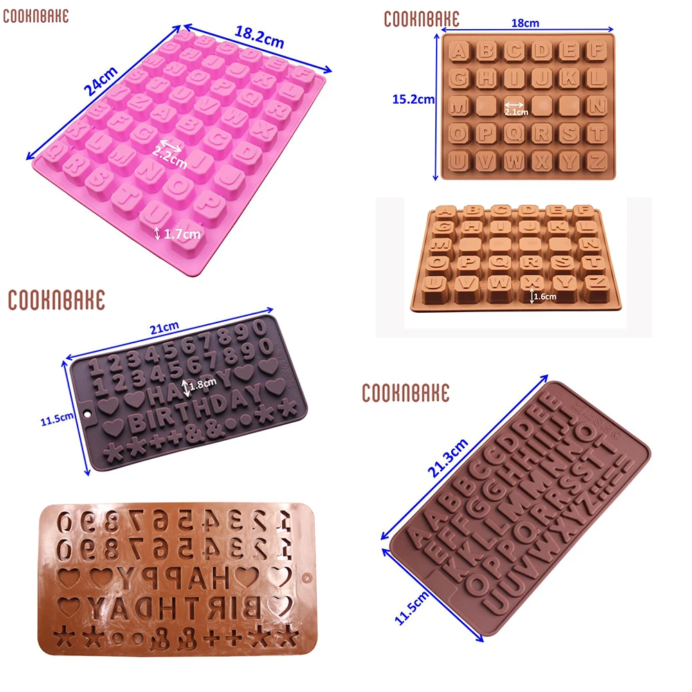 COOKNBAKE форма для шоколада с цифрами, силиконовая форма для торта, конфет, клейкая форма, силиконовая форма для выпечки, печенья, хлеба, 3D инструмент для украшения торта