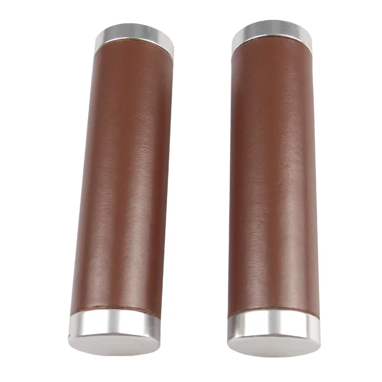 

G33 Retro bicycle leather Grips handle set dead fly mountain bike grip comfortable PU material handle