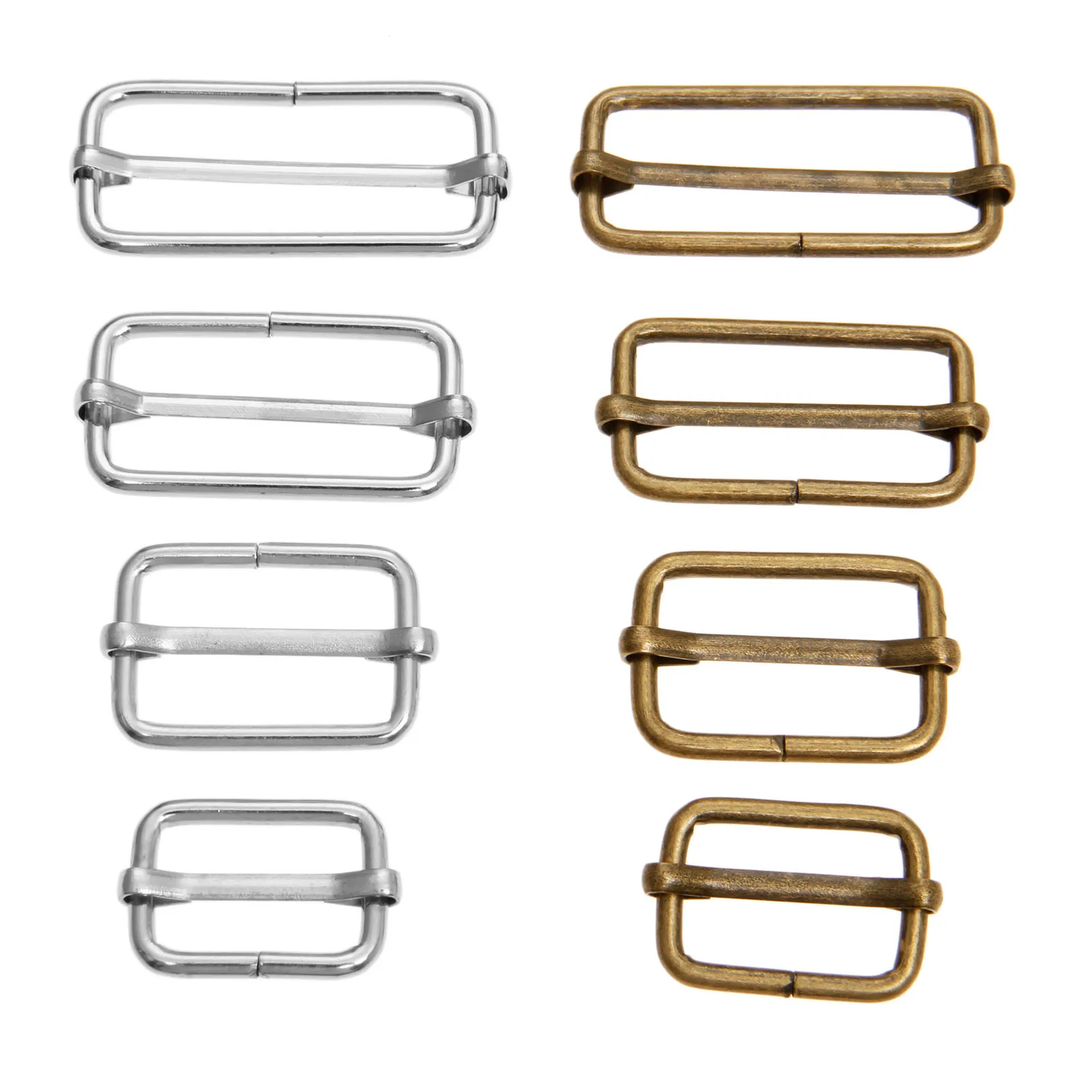 

20Pcs Metal Slide Adjustable Square Ring Buckles Hook Snap Garment Belt DIY Needlework Luggage Sewing Handmade Bag Purse Buttons