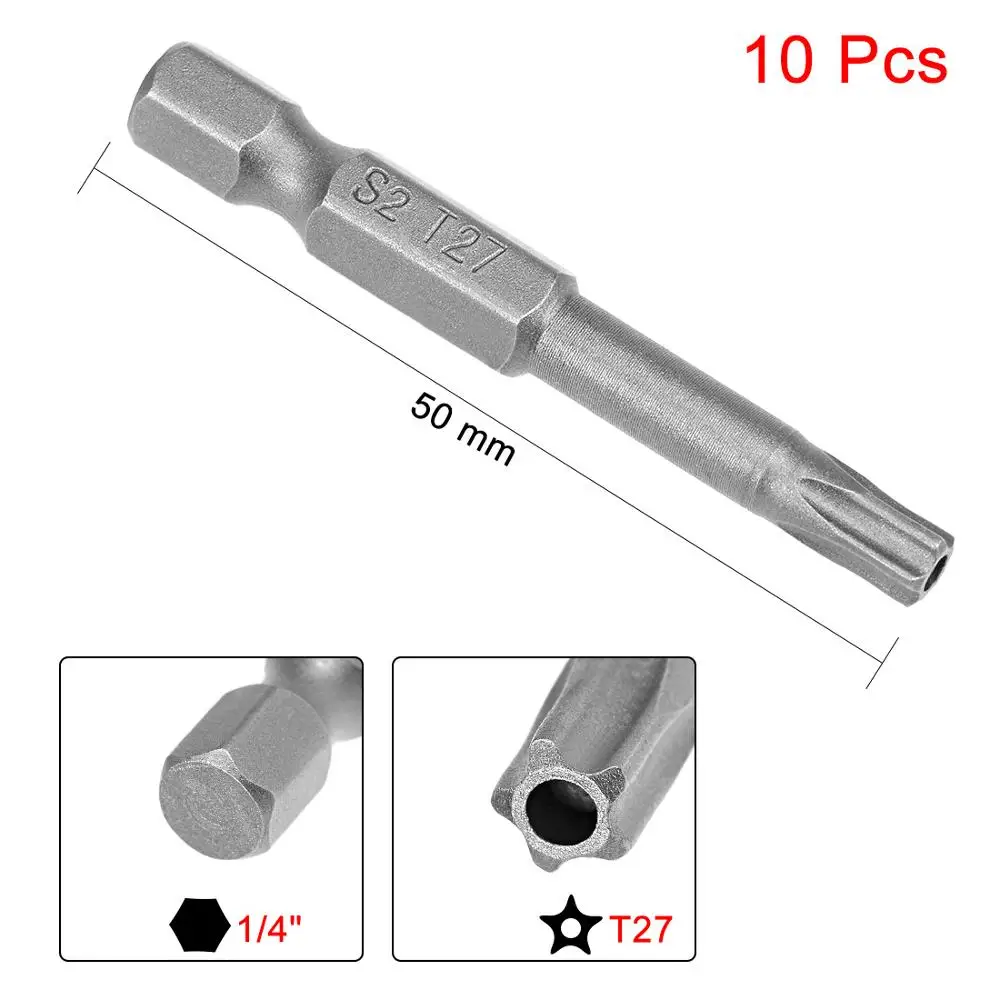 UXCELL новинка 10 шт. 50 мм 1/4 &quotшестигранный хвостовик T10 T15 T30 T27 T40 T25 T8 магнитная