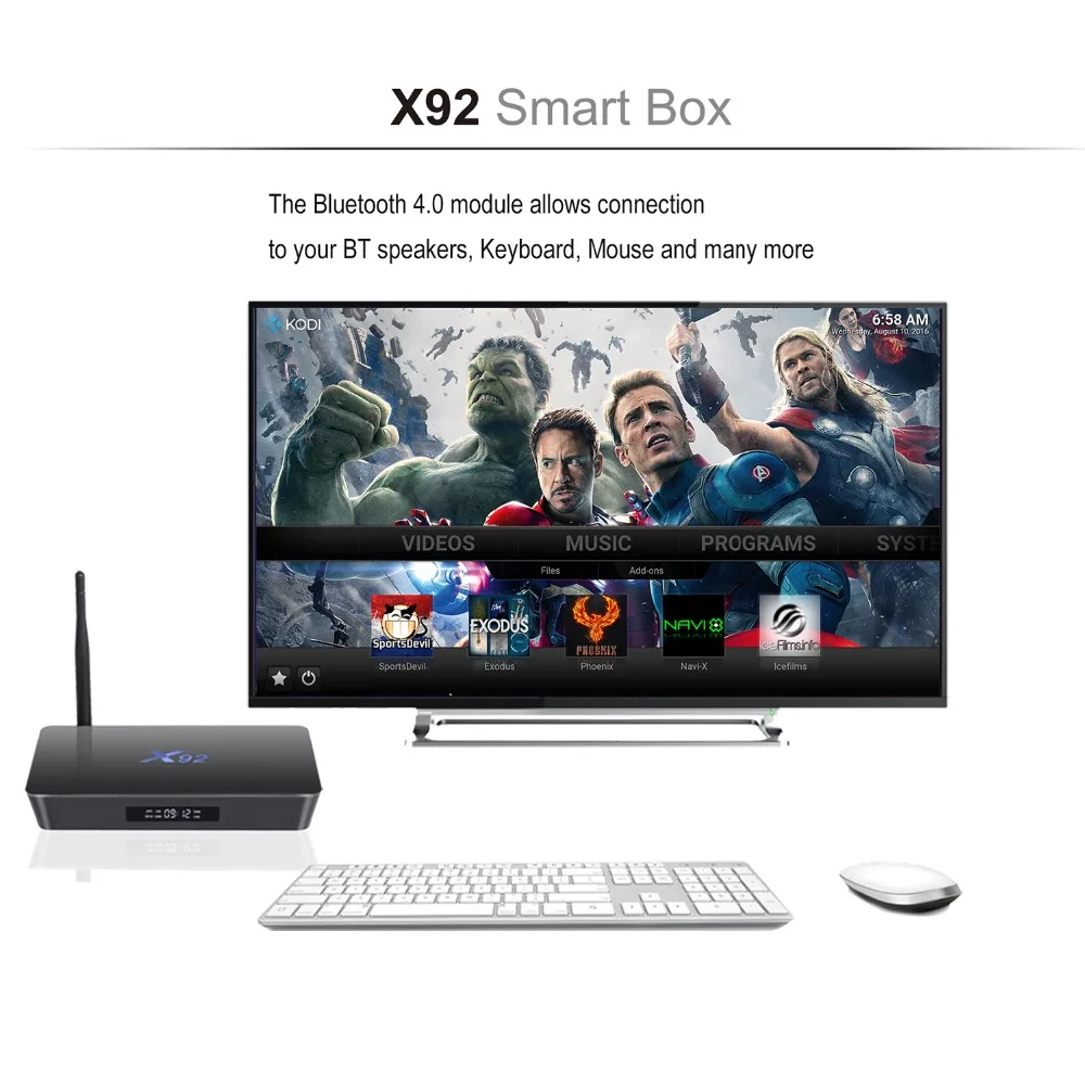 X92 2 ГБ/3 ГБ 16 ГБ/32 ГБ Android 7,1 ТВ Box Amlogic S912 Восьмиядерный KD16.1 2,4/5 ГГц Wi-Fi 4 К Smart Media player телеприставке
