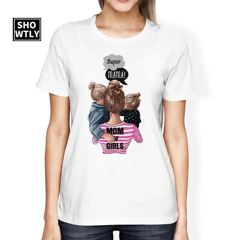 Модная детская футболка с принтом мама удобная модная эстетическая Милая kawaii