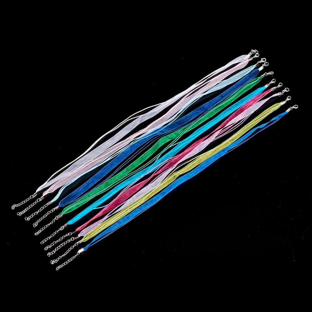 100 шт. Ожерелье сделай сам вощеный шнур нить регулируемая лента из органзы для