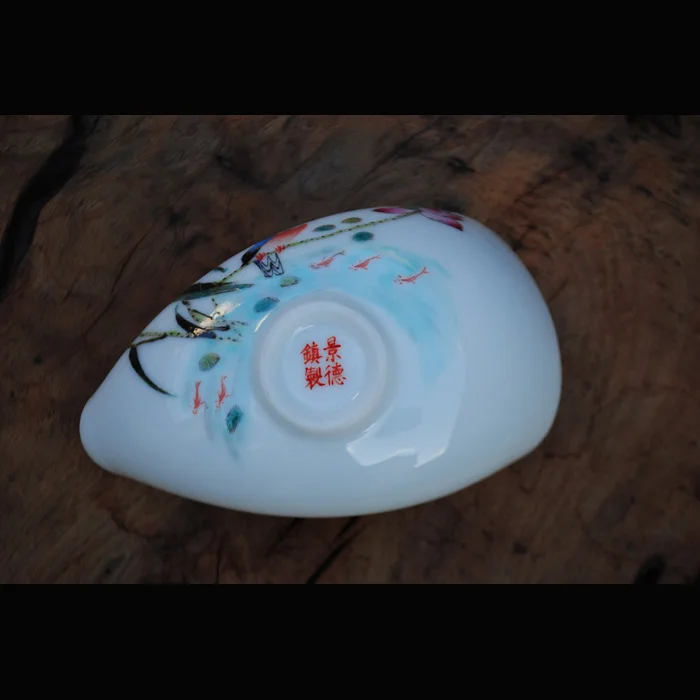 

Chinese Style Ceramic Porcelain Tea Spoon Hand Painted Flower Bird Pattern Teaware Accessories Tieguanyin Holder Chahe for Gifts