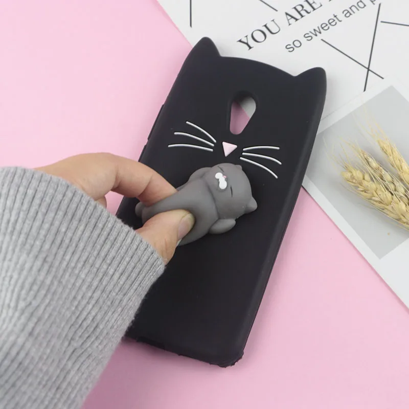 Милый японский блестящий чехол с котом для Meizu M2 mini M3S M5 M5S A5 M3 Note MX6 MX5 Pro 7 Plus Мягкий чехол с котом чехлы для телефонов