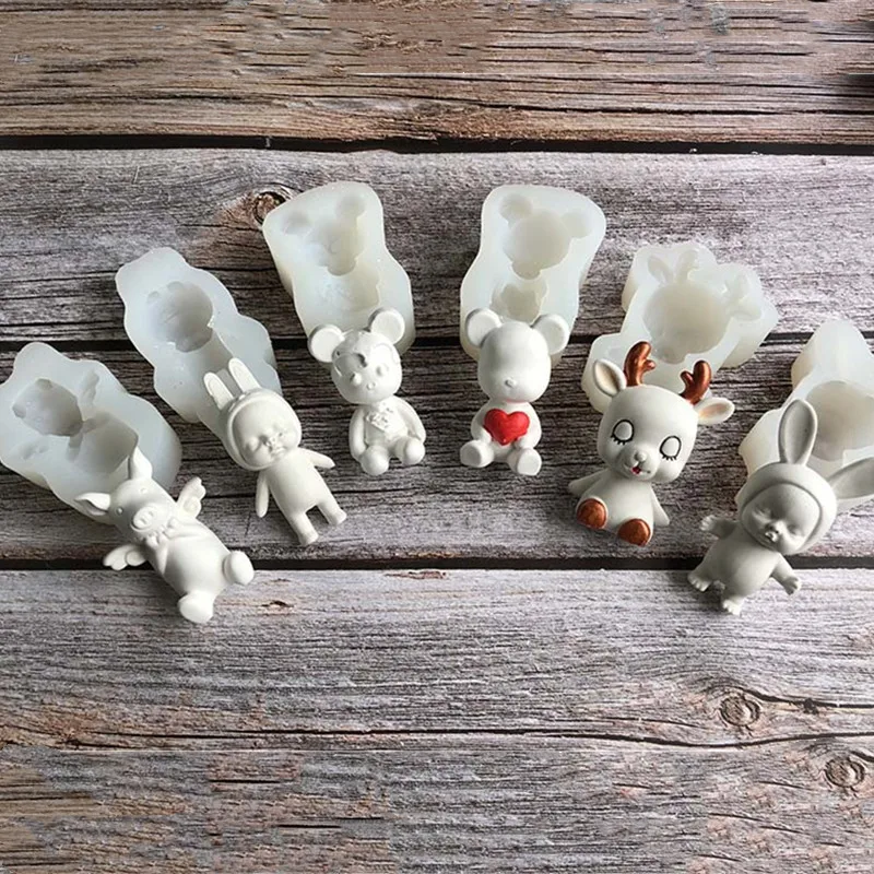 3D медведя оленя Свинья силиконовые формы DIY силиконовая форма шоколадная для
