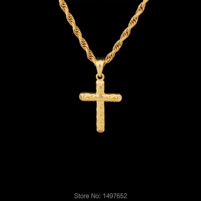 Подвеска Jesus Cross женская и мужская мода золотое ожерелье Трендовое распятие инри