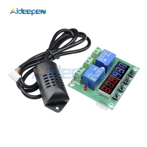 Green XH-M452 DC 12 В термостат контроль температуры и влажности светодиодный цифровой термометр контроллер гигрометра релейный модуль - Цвет: Green