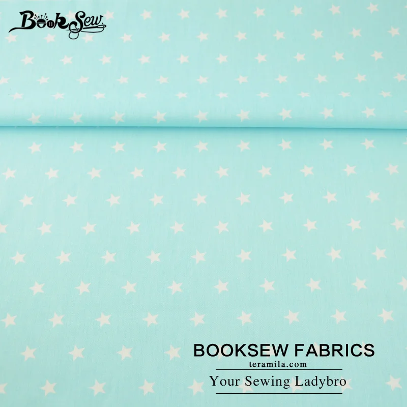 Тканевая ткань для шитья Booksew зеленый цвет звездные узоры 100% хлопчатобумажная
