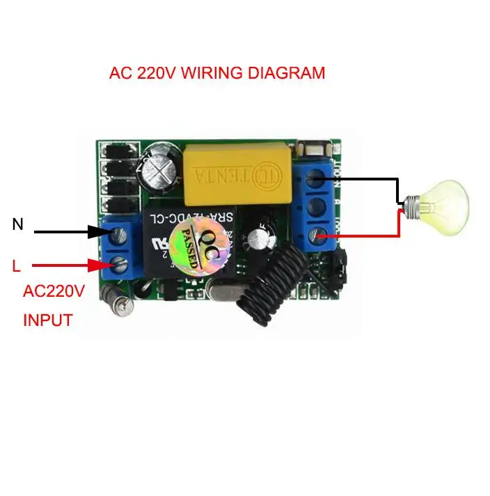 AC220V 1CH дистанционного Управление Переключатель 220V лампа светильник светодиодный