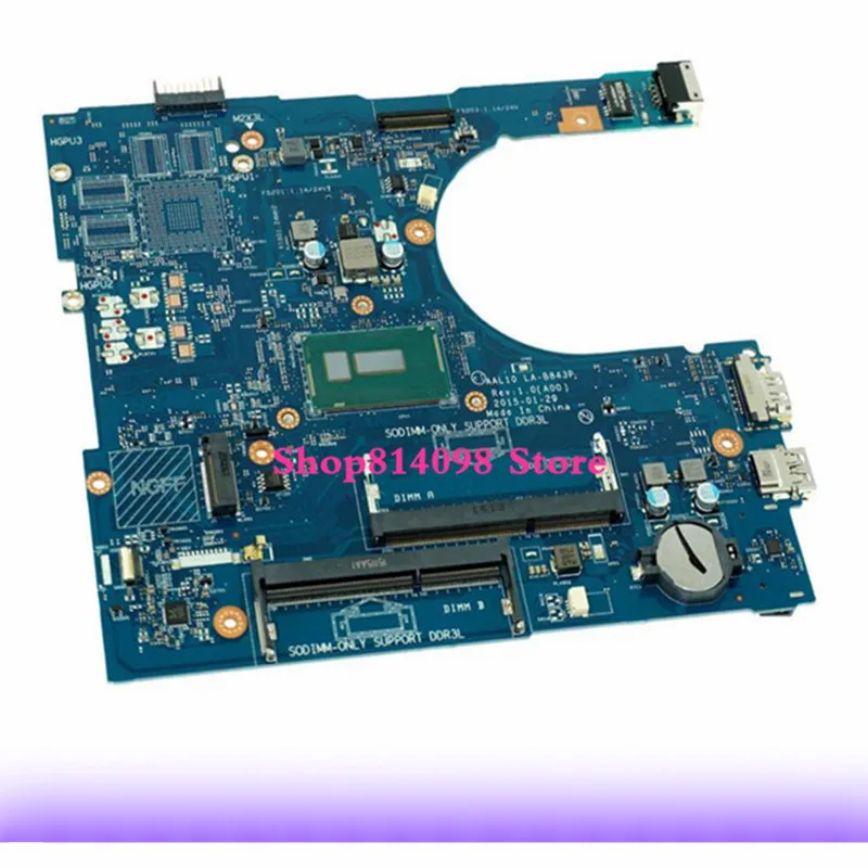 

Материнская плата KEFU CN-0VMD45 VMD45, подходит для Dell INSPIRON 5458, 5558, 5758, материнская плата для ноутбука, материнская плата AAL10 LA-B843P REV: 1,0 (A00) 3805U