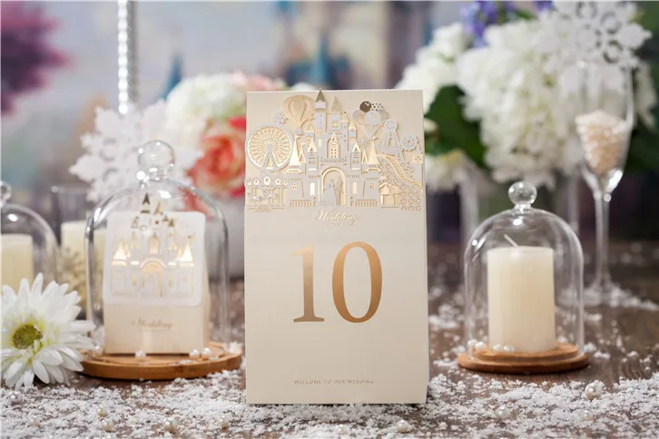 Новый замок элегантные лазерная резка бумажные принадлежности для вечеринок