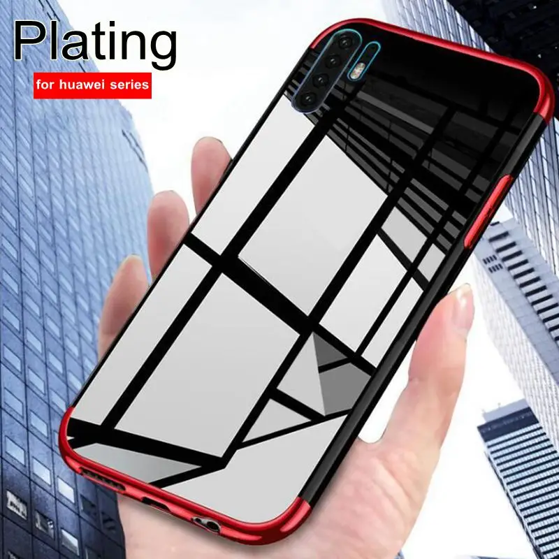 Clear Soft Silicone Case For Huawei y9 y6 y7 pro 2019 honor20 20pro Luxury Transparent Cover huawei p30 lite p30pro p20 nova | Мобильные