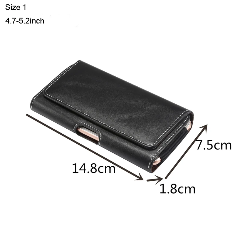 Size 1 Универсальный кожаный пояс кобура чехол для samsung S10 S9 S8 S7 S6 S5 note8 9 для iphone 8, 7, 6 6s X XS XR чехол крышка сумка на поясном ремне - Цвет: Size 1