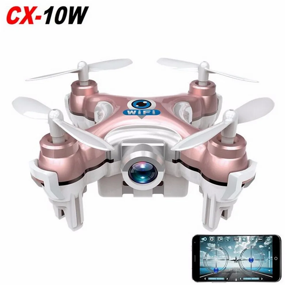 Cheerson Радиоуправляемый квадрокоптер CX-10W CX10W Wifi FPV 0.3MP камера светодиодный 3D флип 4CH CX10 обновленная версия мини Дрон BNF Вертолет игрушка в подарок