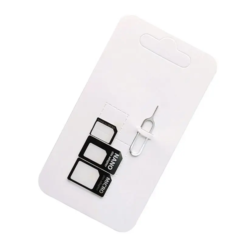 4 в 1 преобразователь Nano SIM карты Micro Стандартный адаптер для iPhone Samsung 4G LTE USB