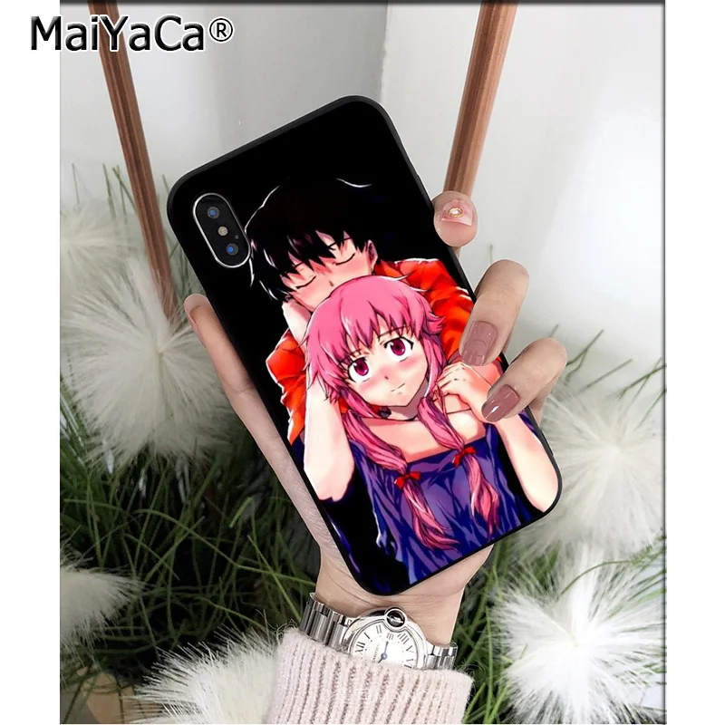 Мягкий силиконовый чехол для телефона MaiYaCa Bloody Anime Future Diary Mirai Nikki из ТПУ iPhone 8 7 6 6S Plus
