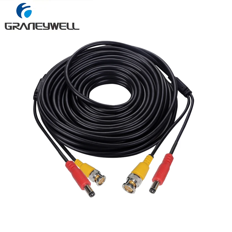 BNC Video Power Siamese Cable 65ft 18m for Analog AHD CVI CCTV Surveillance Camera DVR Kit | Безопасность и защита