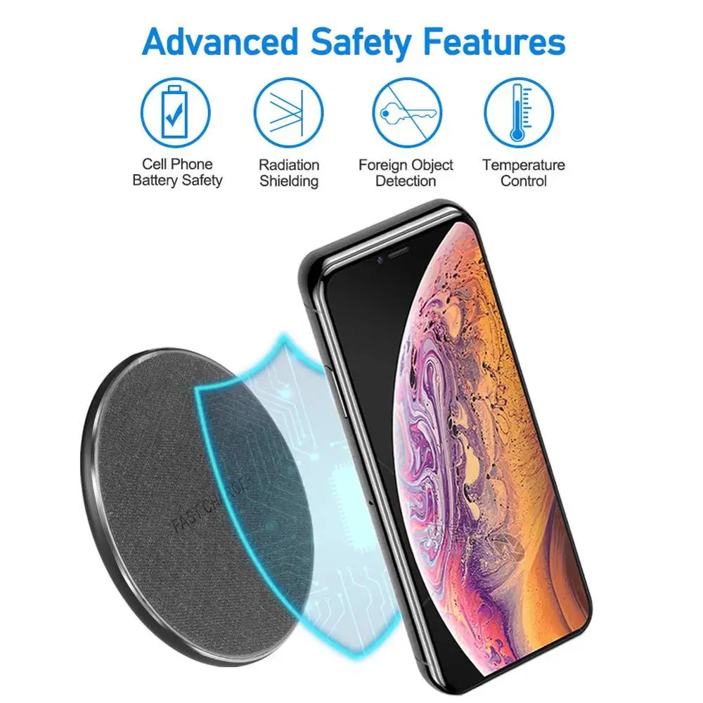 Беспроводное зарядное устройство FDGAO 10 Вт зарядная площадка Qi для iPhone 11 XS Max XR X 8 Plus