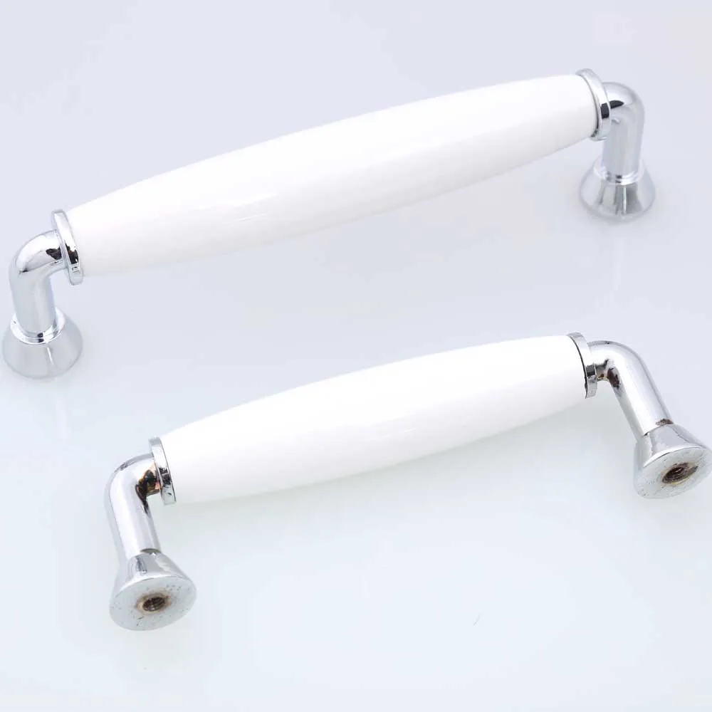 5 &quotСовременные Простые Серебристые белые ручки для мебели белый керамический