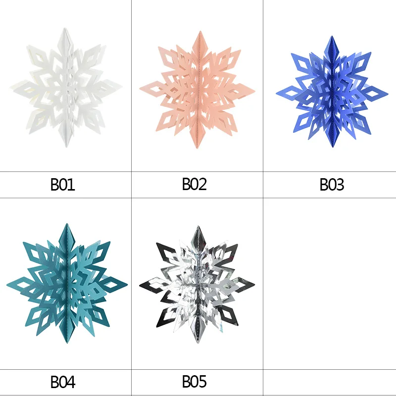 

6pcs Christmas Snowflakes Garland Decor Ceiling Hanging Decoration 3D Hollow Snowflakes Christmas Room Party Home Decor Supplies