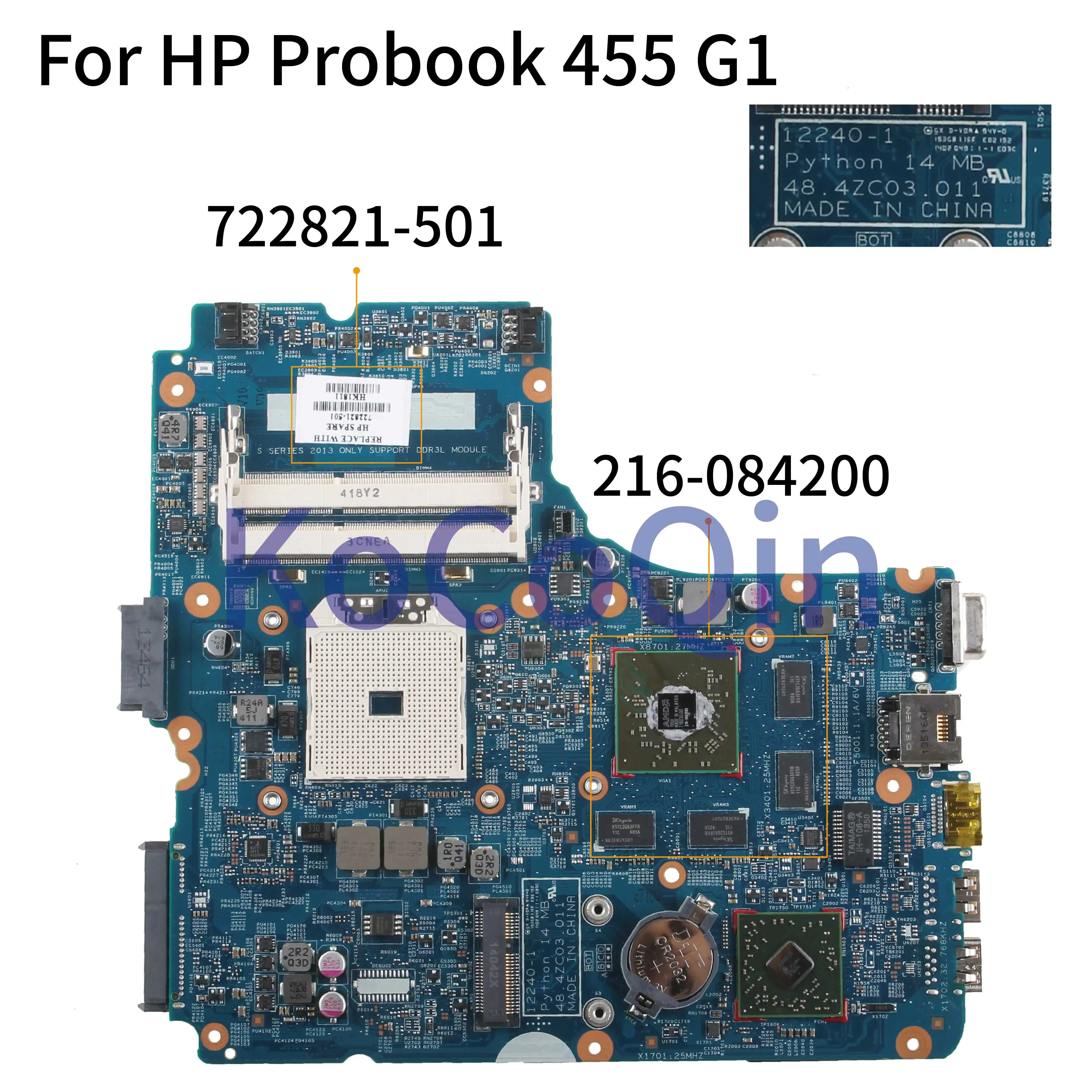 Материнская плата KoCoQin для ноутбука HP Probook 445 G1 455 материнская 722821 001 501 12240 1 48. 4zc03. 011