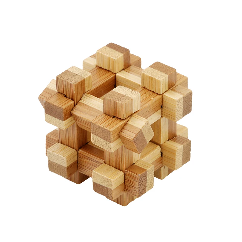 Горячий дизайн IQ Brain Teaser Kong Ming замок деревянная Блокировка заусенцев 3D пазлы игра