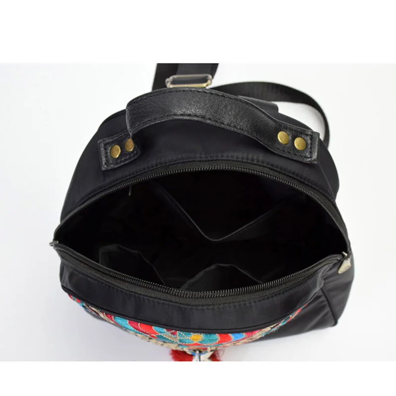 Женский рюкзак с цветочной вышивкой 2019 кисточками школьные ранцы в китайском