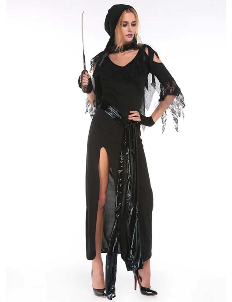 Наряжать черный Пираты Карибского моря дьявол призрак воин единые Для женщин