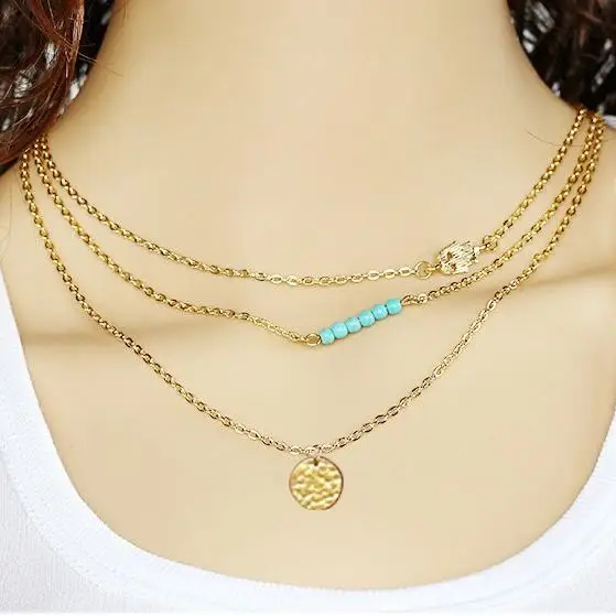multi layered bohemia beads necklaces for women girls gift nickel free alloy fj023 | Украшения и аксессуары