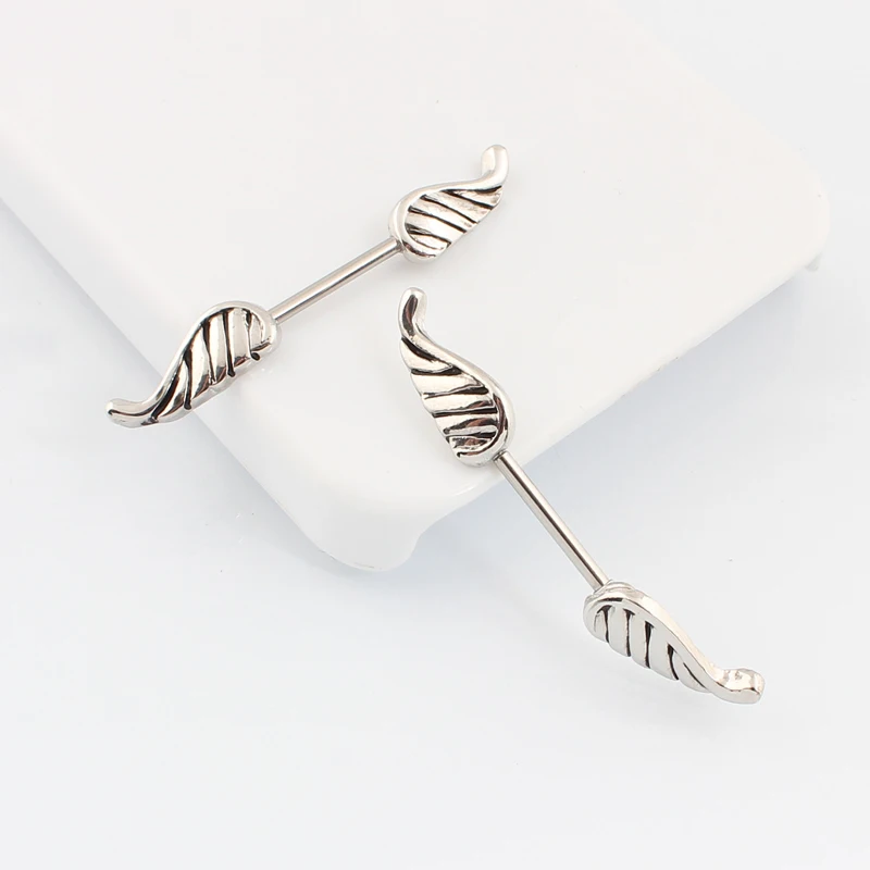 Пирсинг в розницу 2 шт./лот кольцо на соску с крыльями модный Дамский пирсинг