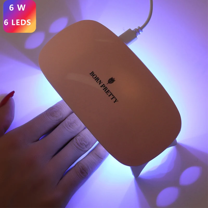 Рожденный PRETTY 6 Вт ультрафиолетовая Светодиодная лампа для ногтей Портативный USB