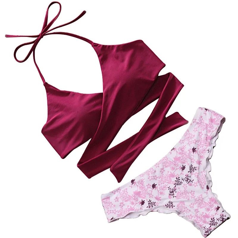 Женский купальник бикини KayVis бразильский с перекрещивающимися ремешками