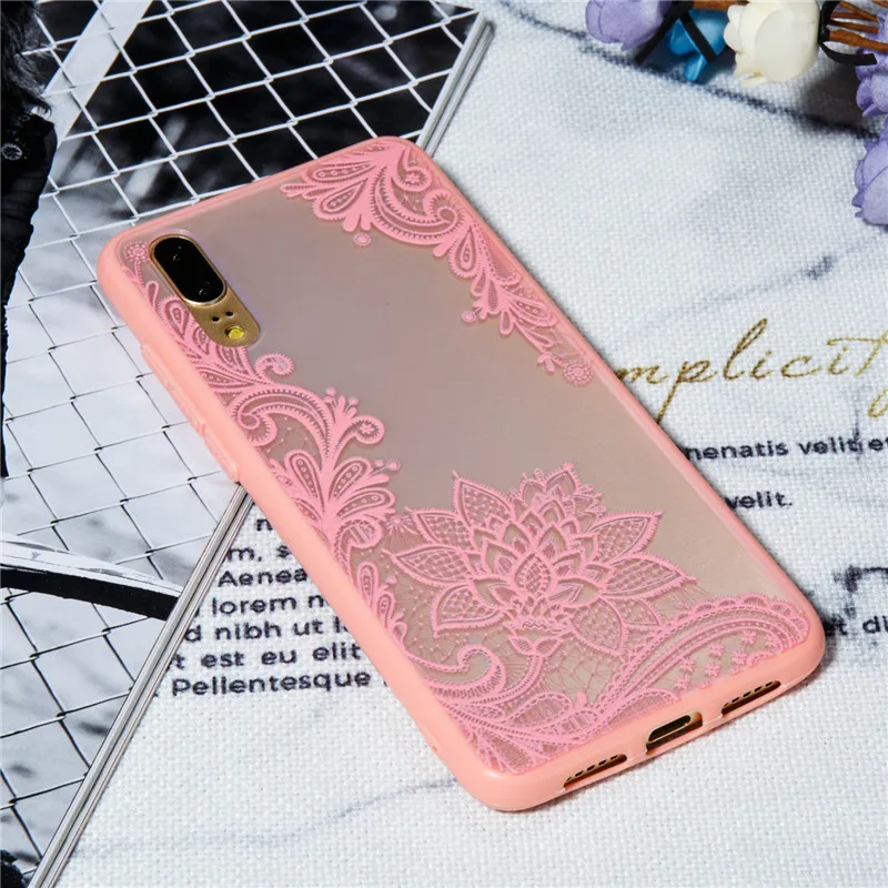Роза 3D черный кружевной цветок Роскошный чехол для телефона huawei Nova 3E P10 плюс P20 lite