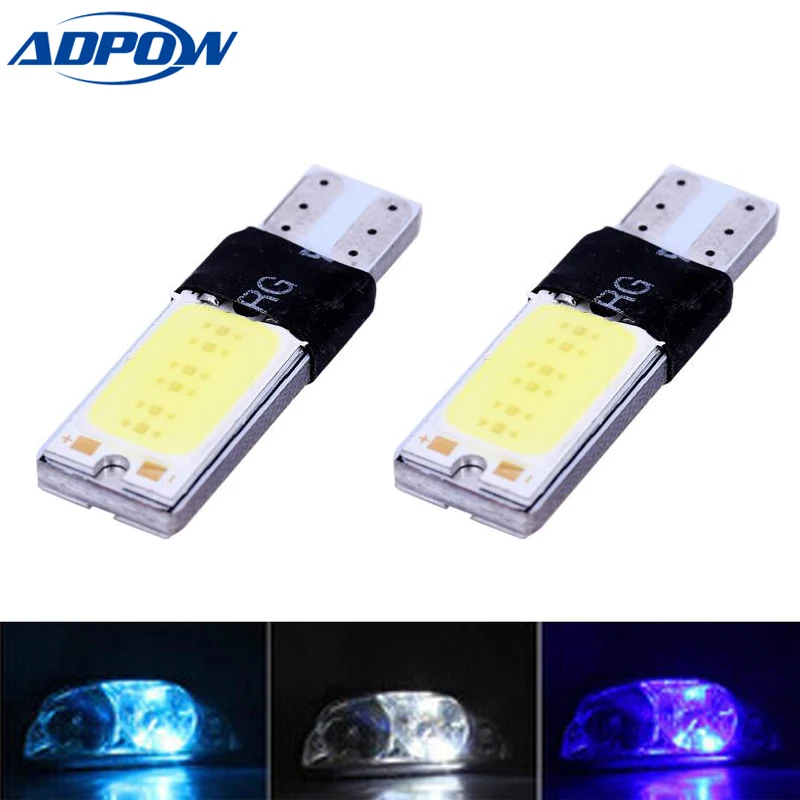 10 шт./лот T10 W5W LED COB автомобильный светодиод 5W5 12v T Белый Автомобильный свет